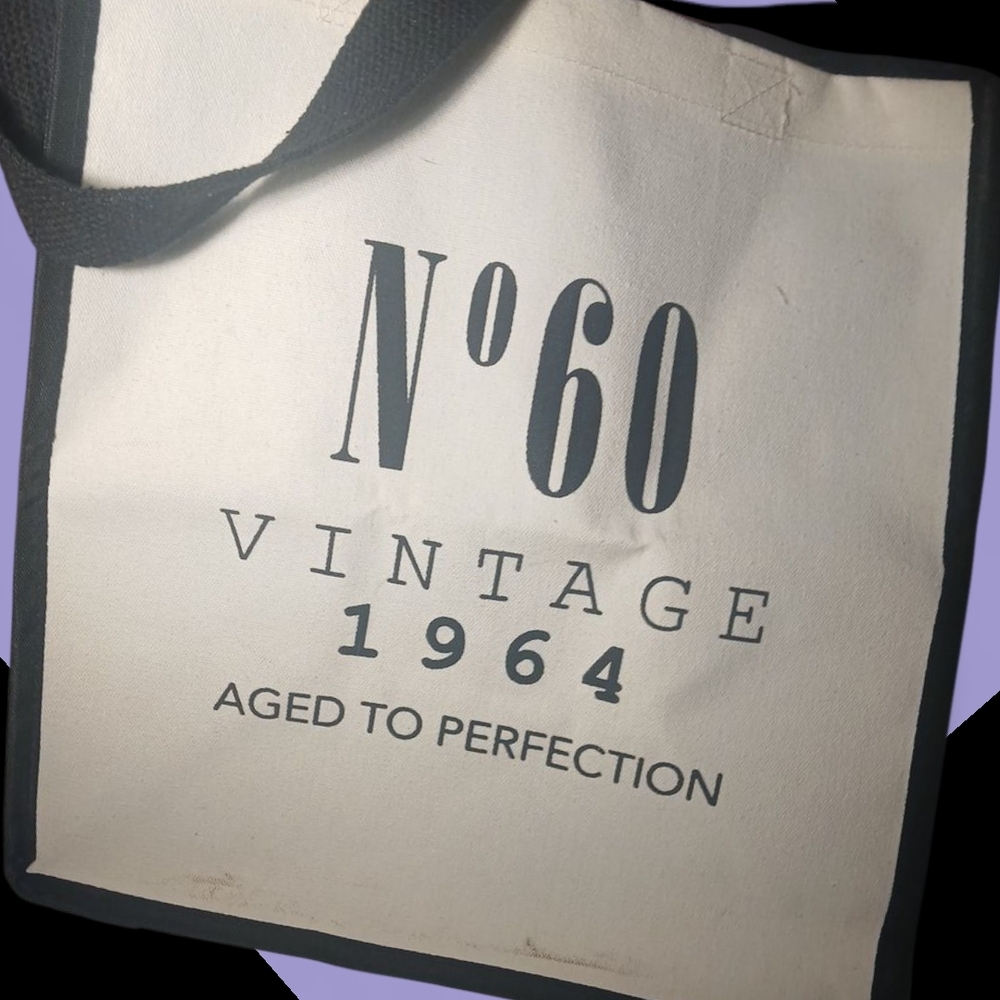 Vintage Canvas Tote with Black Accents